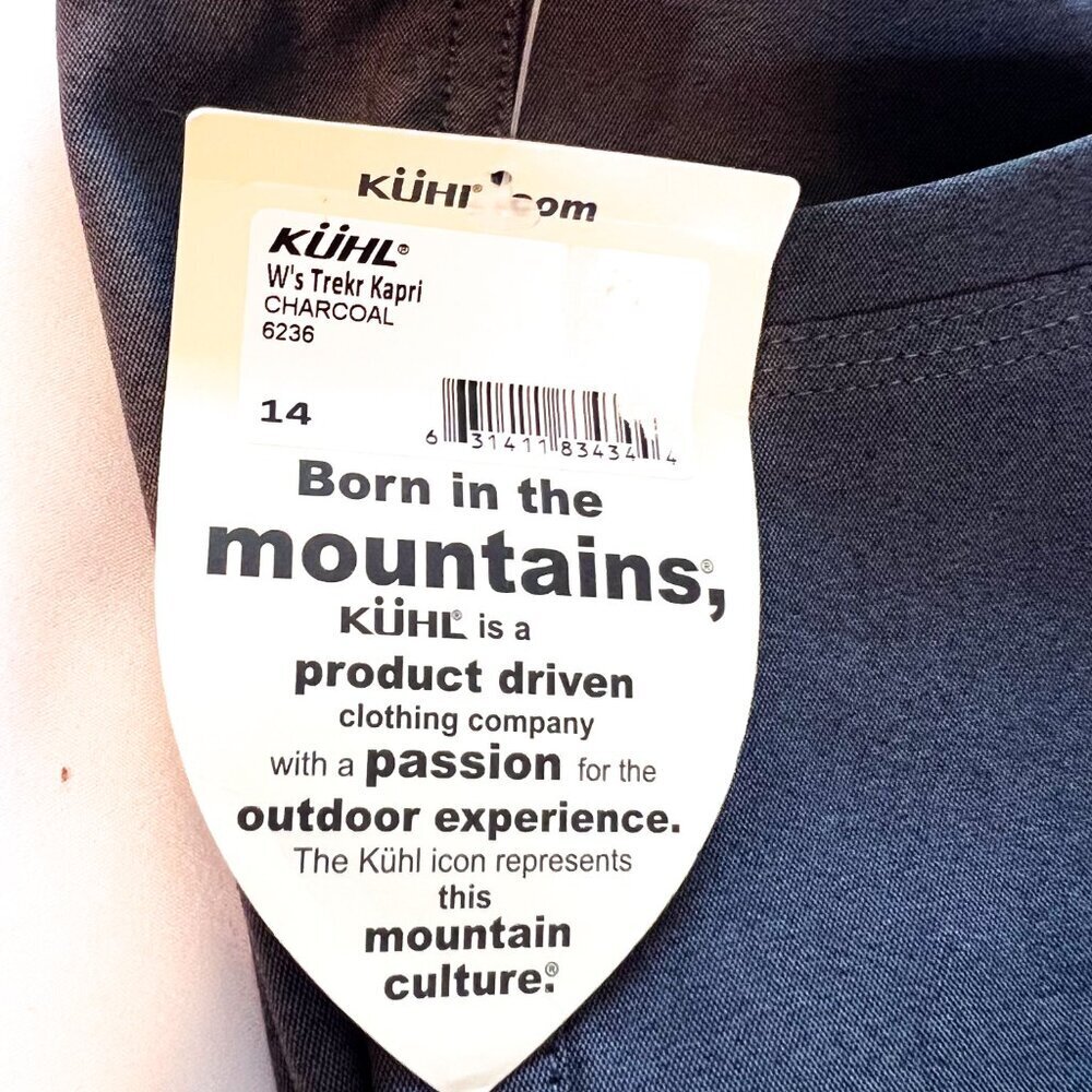 Kuhl NEW Womens Gray Grey Trekr Kapri Cropped Capri Pants 14 - Picture 11 of 16